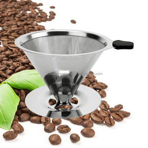 ที่กรองกาแฟแบบหยดใช้ซ้ำได้กรวยกรองกาแฟทำจากสเตนเลสสตีล304กรองกาแฟเกรดอาหารแบบพกพาสำหรับหยด - Product Image 1