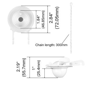 Chasse d'eau moderne en ABS blanc avec anneau en acier inoxydable et chaîne, écologique et facile à installer - Product Image 4