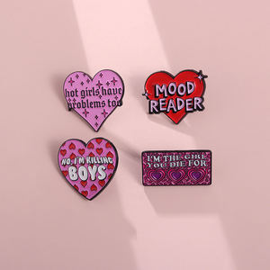 Sming Pins Les filles chaudes ont des problèmes aussi épingles en émail personnalisé femme puissance rose coeur broches insignes de revers drôle - Product Image 5