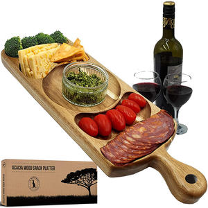 Großhandel <span class=keywords><strong>2026</strong></span> Holztablett Neuerscheinung Maßgefertigtes Akazienholz-Serviertablett mit Griffen Dessert-Snack-Käseplatte - Product Image 1