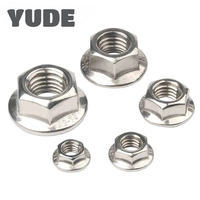 Écrous à bride hexagonale personnalisés YUDE M3-M12 en acier inoxydable 304, à denture dentelée, verrouillage automatique, DIN6923