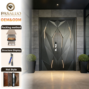 2026 OEM PSL 3D Oymalı Sağlam Çelik Villa Ev Konut Girişi Güvenlikli Ön Giriş Dış Kapıları Evler İçin - Product Image 1