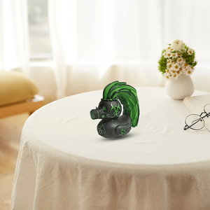 साइबरपंक शैली की डार्क बतख रेसिन प्रतिमा लालाइन गैस मास्क फ्लोरोसेंट ग्रीन डिज़ाइन हाथ से चित्रित है। व्यक्तिगत के लिए अच्छा संग्रह - Product Image 2