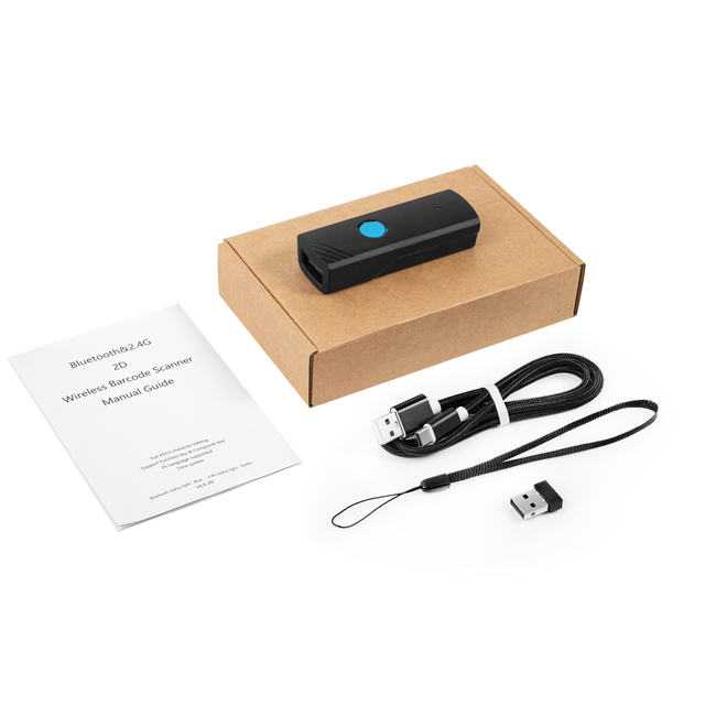 Portable 1D CCD Barcode Scanner with Wired & Wireless for Connectivity Mini Code Scan Reader with Display Screen Memory