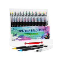 Stylos à pinceau aquarelle les plus vendus crayons marqueurs à pointe feutre colorés pour adultes ensemble de matières plastiques à colorier dans un emballage en boîte PP