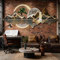 Art mural minimaliste moderne gravé au laser-Art au trait de haute précision pour la décoration du salon