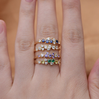 Nouvelles bagues empilables en argent sterling 925 avec zircon CZ pierre de naissance, motif ciel nocturne scintillant inspiré des étoiles