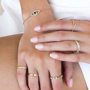 LOZRUNVE Dainty 925 Silver <span class=keywords><strong>Hamsa</strong></span> Evil Eye <span class=keywords><strong>Pulseras</strong></span> de plata para mujer Joyería - Product Image 3