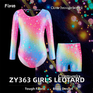 Nuevo Leotardo de Gimnasia para Niñas, Manga Larga, Estampado con Pedrería, Ropa de Baile y Escenario, Algodón de Alta Calidad - Product Image 2