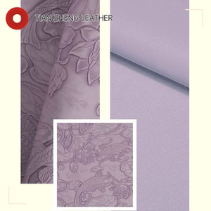 Similicuir PVC imperméable gaufré motif carpe et lotus 3D pour sacs à main, trousses de maquillage, vêtements, décoration intérieure, artisanat et ceintures - Product Image 3