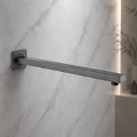 Robinet de baignoire en acier inoxydable moderne à montage mural dissimulé, avec bras de douche, accessoire coudé carré pour entrée de tuyau et fonction cascade