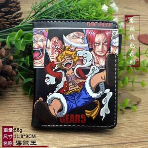 2024 New Design PU Leather Purse Short Wallet Japan Anime Characters Luffy Nika Wallets <strong>Card</strong> Holder With Button - Product Image 4