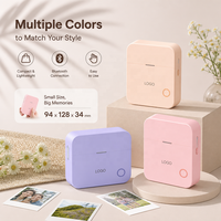 Imprimante photo miniature haute résolution 600 DPI, imprimante jet d'encre couleur, format de poche avec batterie rechargeable pour smartphone