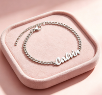Pulsera Personalizada con Iniciales, Acero Inoxidable, Chapado en Oro, Joyería de Moda para Mujeres y Hombres, Pulseras con Letras de Nombre Personalizadas