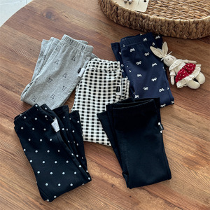 Girls Flared Pants Cotton Abstract Polka Dots Fall 2025 Casual Wear - Product Image 4