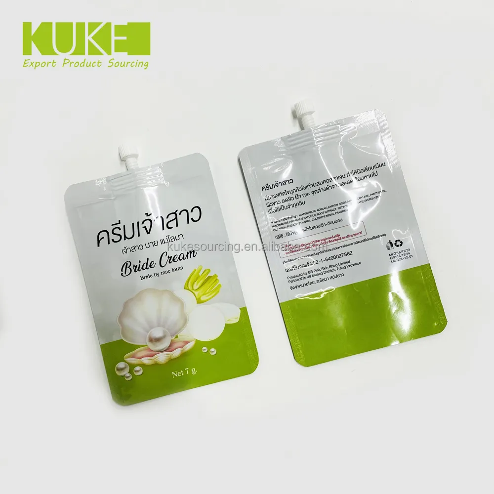 small sachet spout bag 15-25ML plastic packaging spout sachet for samples liquid cleaners pouch with full colors