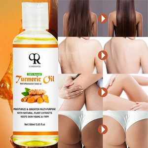 Vitamine C OEM et huile essentielle de curcuma 100ml éclaircissant les taches réduisent les rides réparant l'huile corporelle hydratante pour peau sèche - Product Image 6