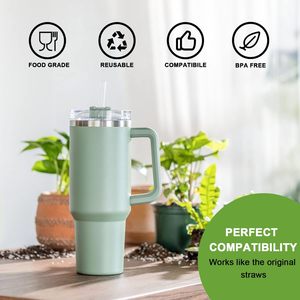 40oz Double Wall 18/8 Stainless Steel 304 Vacuum Insulated Travel StanlyTumbler Thermos <b>Cup</b> with Handle Lid for <b>Cold</b> Drinks - Product Image 2