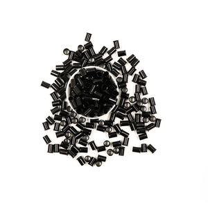 Micro-perles en silicone noires, brunes et blondes pour extensions capillaires 5mm*3mm - Product Image 2