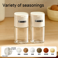 Bocal à Épices 2 en 1 0.5g 180ml 6oz Verre Shaker Quantitatif Salière Poivrière avec Couvercle Secouable