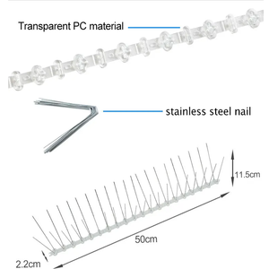 Vente en gros de pointes en acier inoxydable 304 avec base en polycarbonate pointes dissuasives pour oiseaux <span class=keywords><strong>répulsif</strong></span> <span class=keywords><strong>Pigeon</strong></span> adapté à une utilisation en extérieur - Product Image 3