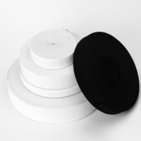 Bande élastique tricotée en sergé rayée blanche et noire de 25 mm, haute élasticité, écologique, pour vêtements, vente en gros