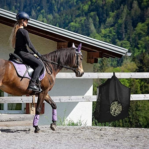 Hole-Fed Large Stable Horse Feeding <b>Bag</b> Eco-Friendly Slow Feeding <b>Hay</b> <b>Bag</b> with Zipper Closure for Wild Horse Riding - Product Image 5