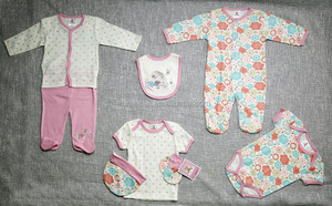 100% de algodón venta al por mayor 8 Uds conjunto ropa de bebé Pelele de juego de bebé recién nacido - Product Image 3