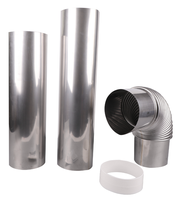 Tuyau d'extension de cheminée pour fumée d'échappement, coude en acier inoxydable plaqué, chauffe-eau au gaz, conduit d'air, bride de ventilation, tuyau flexible, combustible