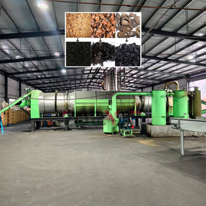 Four rotatif de carbonisation de coques de noix de coco, four de carbonisation de biomasse, machine de fabrication de charbon de bois avec récupération de chaleur résiduelle - Product Image 1
