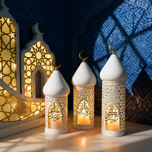 Décorations <span class=keywords><strong>de</strong></span> <span class=keywords><strong>table</strong></span> pour <span class=keywords><strong>l</strong></span>'<span class=keywords><strong>Aïd</strong></span> al-Fitr et le Ramadan, avec lanternes et chandeliers <span class=keywords><strong>de</strong></span> style minaret <span class=keywords><strong>de</strong></span> mosquée islamique, en métal écologique <span class=keywords><strong>de</strong></span> haute qualité - Product Image 1