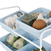 Chariot de rangement pour jouets, organisateur domestique avec 8 bacs amovibles pour la salle de jeux des enfants