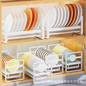 ที่วางจานทรงสี่เหลี่ยมแบบตั้งโต๊ะ วัสดุ PP พลาสติก ทำความสะอาดง่าย ใช้จัดระเบียบบนเคาน์เตอร์หรือในตู้เก็บของ สำหรับใส่ชาม ตะเกียบ - Product Image 5