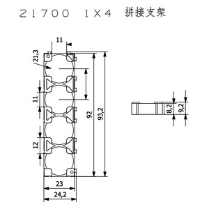 Soporte para Baterías 21700, Espaciador Encajable de 21.3mm de Apertura 1x2/1x3/1x4, Diseños Apilables para la Construcción de Power Banks Personalizados - Product Image 5