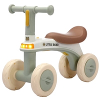 Sepeda Keseimbangan Geser 4 Roda dengan Musik & Lampu, Anti-Jungkir, Bahan PP, Alat Bantu Jalan untuk Anak Usia 1-5 Tahun, Penggunaan Dalam/Luar Ruangan