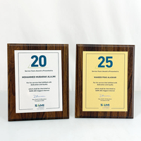 Plaque de certification en bois avec impression personnalisée, plaqué or et argent, pour trophées et récompenses d'entreprise