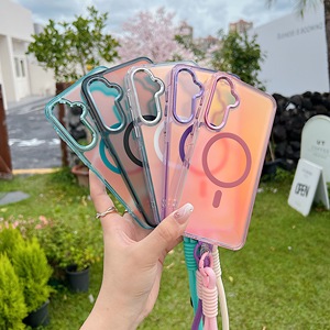 Funda Magnética Translúcida que Cambia de Color para <span class=keywords><strong>Samsung</strong></span> Galaxy A57 A56 A36 A37 A27 A17 A18 5G con Correa de Muñeca y Carga Inalámbrica - Product Image 6
