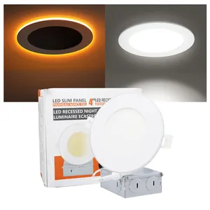 9W + 3W 12W + 3W LED permukaan tersembunyi dipasang ramping RGB bulat atau Panel lampu malam 2000k