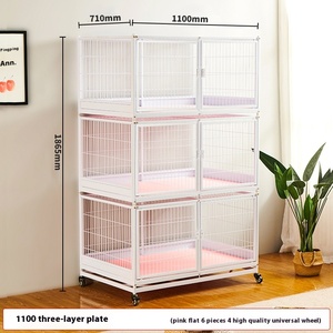 Gatti conigli piccioni altri piccoli AnimaThree-strato piccolo grasso gatto gabbia di allevamento modello solido in plastica Cat House per Ls - Product Image 5