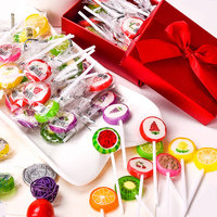 Sucettes en forme de fruits, 40 pièces, fraise, Orange pastèque, saveur de fruits plat, cristal dur, bonbons bonbons bonbons