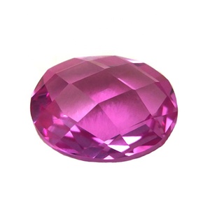 Chất Lượng cao Gấp Đôi Mặt 3 # <span class=keywords><strong>Ruby</strong></span> Tổng Hợp Hồng Của <span class=keywords><strong>Ruby</strong></span> <span class=keywords><strong>Loose</strong></span> Hình Bầu Dục Đá Quý Hạt - Product Image 5