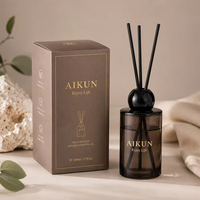 Ensemble cadeau diffuseur de parfum en verre ambré AIKUN, bougie parfumée, parfum d'ambiance naturel pour la maison, ensemble de parfum d'ambiance pour la chambre