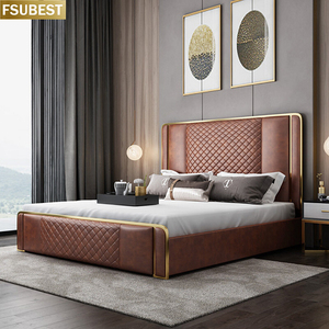 U-best Luxury Designer Style Twin Bed Frame Up-Holstered Madera Muebles de dormitorio 2 Personnes Lit Cama Yatak Letto Letti - Product Image 3
