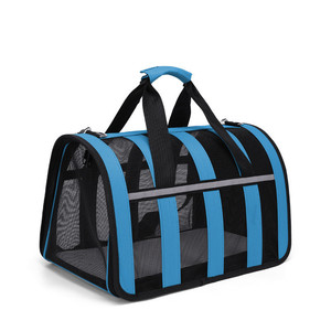 Sac de transport <span class=keywords><strong>pour</strong></span> animaux de compagnie personnalisé à quatre côtés avec fenêtre en maille PC et poche latérale <span class=keywords><strong>pour</strong></span> tablette, respirant, portable, écologique - Product Image 3