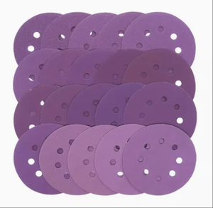 4 '4,5' 5 '6 дюймов фиолетовая керамическая абразивная бумага шлифовальная наждачная бумага шлифовальный крючок и петлевой диск для автомобильного шлифования - Product Image 2