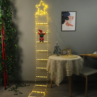 Nouvelles lumières de Noël extérieures étanches IP65 LED, Père Noël grimpant les escaliers, guirlande pentagramme colorée, DC6V 3m