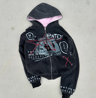 Sweat à capuche réversible personnalisé pour homme 500 GSM, en molleton bouclette double face épais, style Y2K Grunge, coupe oversize, streetwear