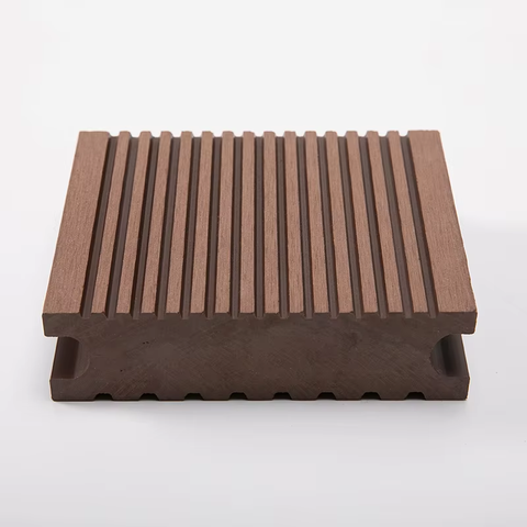Reddish-brown Wpc Decking Outdoor Floor Solid Double-sided groove Easy Installation, No Glue and No Paint.