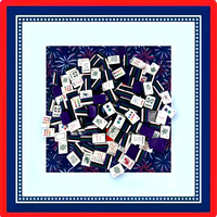 Jeu de Mahjong pour femmes avec tapis de jeu, tuiles de Mahjong américaines avec jokers, motif étoile marine, tapis de Mahjong