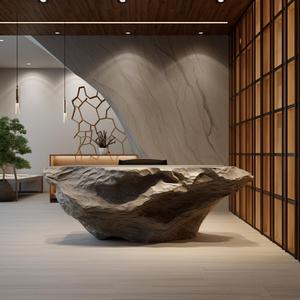 Bàn tiếp tân sợi thủy tinh cao cấp thiết kế hiện đại đồ nội thất thương mại ưa thích cho salon khách sạn sử dụng sơn nướng ô tô - Product Image 2